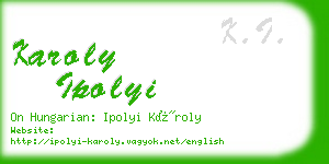 karoly ipolyi business card